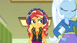 Size: 1280x720 | Tagged: safe, imported from derpibooru, screencap, sunset shimmer, trixie, equestria girls, equestria girls series, overpowered (equestria girls), female, geode of empathy