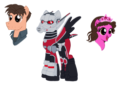 Size: 2716x1929 | Tagged: safe, artist:edcom02, artist:jmkplover, imported from derpibooru, pony, antman, cassandra lang, jewelry, marvel, ponified, scott lang, simple background, stature, tiara, transparent background