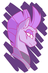 Size: 6000x9000 | Tagged: safe, artist:candelish, imported from derpibooru, tempest shadow, pony, my little pony: the movie, absurd resolution, broken horn, bust, eye scar, female, mare, scar, smiling, solo