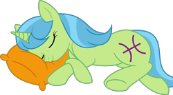 Size: 3463x1913 | Tagged: safe, artist:kojibiose, imported from derpibooru, pony, unicorn, female, mare, pillow, pisces, ponified, ponyscopes, simple background, sleeping, solo, transparent background, vector, zodiac