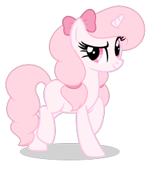 Size: 1224x1376 | Tagged: safe, artist:cutiesparkle, imported from derpibooru, oc, oc only, oc:pinkster, pony, unicorn, bow, female, hair bow, mare, raised eyebrow, raised hoof, solo