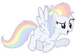 Size: 1212x876 | Tagged: safe, artist:cutiesparkle, imported from derpibooru, oc, oc only, oc:rainbow trail, pegasus, pony, female, mare, offspring, parent:rainbow dash, parent:soarin', parents:soarindash, rainbow hair, simple background, solo, transparent background