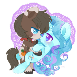 Size: 900x900 | Tagged: safe, artist:exceru-karina, imported from derpibooru, oc, oc only, oc:clover patch, oc:winter doodle, bipedal, dancing, duo, winterpatch