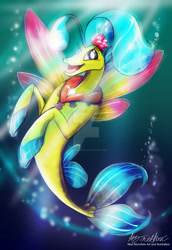 Size: 1024x1489 | Tagged: safe, artist:mad--munchkin, imported from derpibooru, princess skystar, seapony (g4), my little pony: the movie, deviantart watermark, female, obtrusive watermark, open mouth, smiling, solo, underwater, watermark