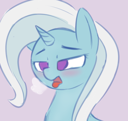 Size: 1800x1700 | Tagged: artist needed, safe, imported from derpibooru, trixie, pony, unicorn, blushing, breath, female, solo, tongue out