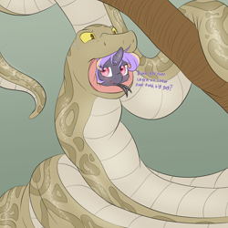 Size: 2000x2000 | Tagged: safe, artist:fluffyxai, imported from derpibooru, oc, oc only, oc:glitter beam, pony, snake, unicorn, eaten alive, female, fetish, mare, predation, swallowing, sweat, throat bulge, vore