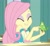Size: 821x753 | Tagged: safe, imported from derpibooru, screencap, fluttershy, bird, a little birdie told me, equestria girls, equestria girls series, cropped, cute, duo, eyes closed, female, fluttershy boho dress, shyabetes, smiling, solo, songbird, tickling