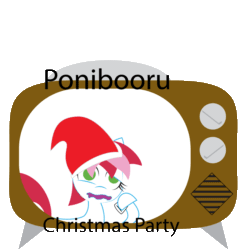 Size: 2377x2423 | Tagged: safe, artist:daisyhead, imported from derpibooru, oc, oc only, oc:flicker, ponibooru film night, animated, christmas, gif, hat, holiday, santa hat, simple background, transparent background