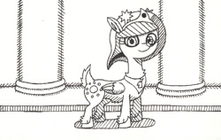 Size: 1992x1261 | Tagged: safe, artist:eternaljonathan, imported from derpibooru, princess celestia, deer, deer pony, original species, reindeer, deerified, deerlestia, female, ink, solo, species swap, traditional art