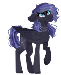 Size: 1290x1598 | Tagged: safe, artist:skimea, imported from derpibooru, oc, oc only, oc:starry night, pegasus, pony, female, mare, raised hoof, simple background, solo, transparent background