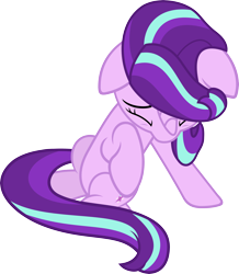 Size: 3918x4500 | Tagged: safe, artist:slb94, imported from derpibooru, starlight glimmer, unicorn, to where and back again, eyes closed, female, looking down, mare, sad, simple background, transparent background, upset, vector