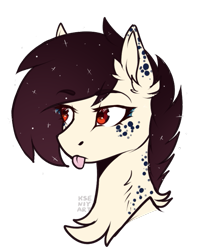 Size: 589x725 | Tagged: safe, artist:kseniyart, imported from derpibooru, oc, oc only, pony, bust, female, mare, portrait, simple background, solo, tongue out, transparent background