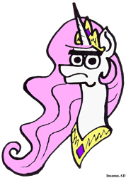 Size: 1864x2616 | Tagged: safe, artist:insanus.ad, imported from derpibooru, princess celestia, alicorn, pony, bust, eyebrows, face, female, funny, look of disapproval, mare, meme, meme face, pink-mane celestia, simple background, solo, transparent background