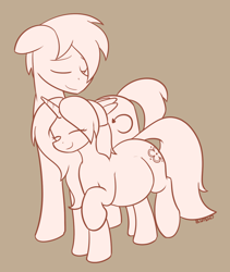 Size: 1150x1364 | Tagged: safe, artist:askbumpywish, artist:bumpywish, imported from derpibooru, oc, oc only, oc:rivibaes, oc:vicious loop, pegasus, pony, unicorn, belly, couple, female, male, mare, pregnant, rivicous, stallion