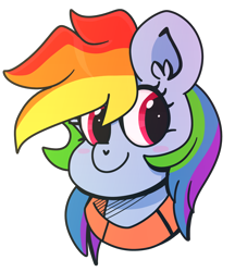 Size: 986x1143 | Tagged: safe, artist:saveraedae, imported from derpibooru, rainbow dash, pony, blushing, bust, clothes, cute, female, looking at you, portrait, simple background, smiling, solo, sweater, transparent background