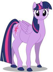 Size: 1485x2025 | Tagged: safe, artist:shitigal-artust, imported from derpibooru, twilight sparkle, alicorn, horse, pony, female, g5, hoers, hooves, looking at you, pony head on horse, simple background, smiling, solo, transparent background, twilight sparkle (alicorn), unshorn fetlocks, wat, what has science done