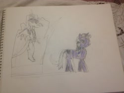 Size: 3264x2448 | Tagged: safe, artist:phoenixacezero, imported from derpibooru, oc, oc only, oc:yuki kesshō, dracony, dragon, hybrid, interspecies offspring, offspring, parent:rarity, parent:spike, parents:sparity, solo, traditional art