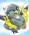Size: 1707x2048 | Tagged: safe, artist:gamijack, imported from derpibooru, gabby, griffon, bag, cute, female, gabbybetes, gesture, heart, midair, one eye closed, open mouth, peace sign, solo, wink