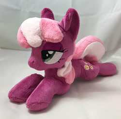 Size: 570x563 | Tagged: safe, artist:ketika, imported from derpibooru, cheerilee, earth pony, pony, bedroom eyes, female, irl, mare, photo, plushie, prone, smiling, solo