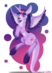 Size: 1820x2556 | Tagged: safe, artist:mailner, imported from derpibooru, twilight sparkle, alicorn, kangaroo, kangaroonicorn, pony, female, looking at you, one eye closed, simple background, smiling, solo, species swap, tongue out, transparent background, twilight sparkle (alicorn), wink