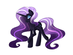 Size: 1024x768 | Tagged: safe, artist:ayame-shiro, artist:ayameshiromi, imported from derpibooru, nightmare rarity, pony, ethereal mane, female, simple background, solo, starry mane, transparent background