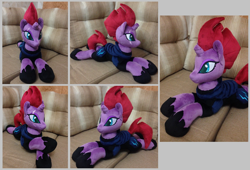 Size: 2351x1599 | Tagged: safe, artist:burgunzik, imported from derpibooru, tempest shadow, pony, my little pony: the movie, eye scar, female, irl, mare, photo, plushie, prone, scar, solo