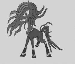 Size: 3745x3204 | Tagged: safe, imported from derpibooru, mane-iac, antagonist, black and white, grayscale, monochrome, villainess