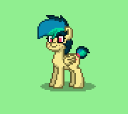 Size: 1200x1076 | Tagged: safe, artist:pinkamenapie3333, edit, imported from derpibooru, oc, oc only, oc:apogee, pegasus, pony, pony town, cute, eyelashes, female, filly, fixed, pixel art, tail bun, teenager