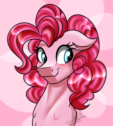 Size: 1800x2000 | Tagged: safe, artist:jack-pie, imported from derpibooru, pinkie pie, earth pony, pony, blushing, female, floppy ears, mare, smiling, solo