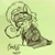 Size: 1543x1542 | Tagged: safe, artist:binkyt11, imported from derpibooru, oc, oc only, oc:penelope, pegasus, pony, backwards thermometer, bandage, monochrome, sick, solo, thermometer, traditional art