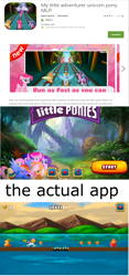 Size: 1276x2718 | Tagged: source needed, safe, artist:mysticalpha, imported from derpibooru, applejack, fluttershy, pinkie pie, rainbow dash, rarity, twilight sparkle, my little pony: the movie, app, art theft, bootleg, flash game, google play, mane six