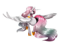 Size: 3507x2480 | Tagged: safe, artist:dormin-dim, artist:dormin-kanna, imported from derpibooru, princess celestia, alicorn, pony, female, mare, simple background, smiling, solo, spread wings, transparent background, wings