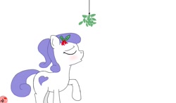 Size: 1391x817 | Tagged: safe, artist:dafiltafish, imported from derpibooru, oc, oc only, oc:nameless, holly, mistletoe, ponytail, simple background, white background