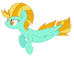 Size: 2581x2049 | Tagged: safe, artist:windwing2, imported from derpibooru, lightning dust, seapony (g4), female, mare, seaponified, seapony lightning dust, simple background, smiling, solo, species swap, vector, white background