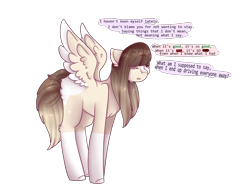 Size: 4000x3000 | Tagged: safe, artist:angelic-shield, imported from derpibooru, oc, oc only, oc:chloe, pegasus, pony, crying, fluffy butt, sad, simple background, solo, transparent background