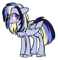 Size: 1024x1060 | Tagged: safe, artist:azure-art-wave, imported from derpibooru, oc, oc only, oc:willow, pony, chest fluff, female, mare, offspring, parent:flash sentry, parent:rainbow dash, parents:flashdash, simple background, solo, transparent background, watermark