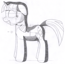 Size: 1348x1321 | Tagged: safe, artist:aafh, imported from derpibooru, twilight sparkle, pony, unicorn, female, monochrome, solo, traditional art