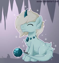 Size: 600x637 | Tagged: safe, artist:seiani, imported from derpibooru, oc, oc only, oc:sebastian, original species, pony, lustrous pony, male, sitting, solo, stallion