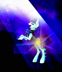 Size: 1350x1579 | Tagged: safe, artist:derpsonhooves, imported from derpibooru, coloratura, earth pony, pony, the mane attraction, bipedal, eyes closed, female, glowing cutie mark, musical instrument, open mouth, piano, singing, solo