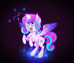 Size: 900x773 | Tagged: safe, artist:derpsonhooves, imported from derpibooru, princess flurry heart, alicorn, pony, magic, older, rearing, smiling