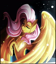 Size: 2450x2800 | Tagged: safe, artist:derpsonhooves, imported from derpibooru, fluttershy, pegasus, pony, chest fluff, eyes closed, female, solo, spread wings, wings