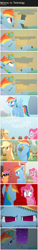 Size: 1225x8000 | Tagged: safe, artist:facelesssoles, imported from derpibooru, apple bloom, babs seed, pinkie pie, rainbow dash, scootaloo, pegasus, pony, bags under eyes, comic, dialogue, female, filly, flying, happy birthday, headset, mare, phone, smiling