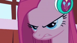 Size: 1280x720 | Tagged: safe, edit, edited edit, edited screencap, imported from derpibooru, screencap, pinkie pie, pony, party of one, season 1, angry, animated, female, headphones, metal, music, nodding, party angry, pinkamena diane pie, solo, sound, webm