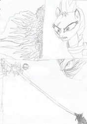 Size: 1024x1452 | Tagged: safe, imported from derpibooru, tempest shadow, kaiju, my little pony: the movie, atomic breath, canterlot, crossover, godzilla, godzilla (series)