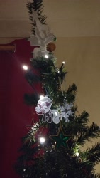 Size: 2340x4160 | Tagged: safe, imported from derpibooru, derpy hooves, oc, oc:snowdrop, christmas, christmas tree, holiday, tree