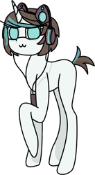 Size: 391x715 | Tagged: safe, artist:aquaholicsanonymous, imported from derpibooru, oc, oc only, oc:pixel byte, pony, unicorn, :3, blank flank, cat ears, female, headset, highlights, mare, raised hoof, simple background, solo, speaker, speakers, transparent background, wires