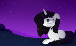 Size: 1024x619 | Tagged: safe, artist:mel2003, imported from derpibooru, oc, oc only, pony, unicorn, crying, female, mare, night, prone, solo