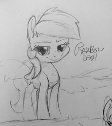 Size: 1132x1280 | Tagged: safe, artist:dilarus, deleted from derpibooru, imported from derpibooru, rainbow dash, pony, grayscale, monochrome, solo, traditional art