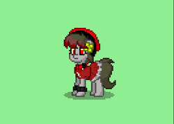 Size: 401x285 | Tagged: safe, imported from derpibooru, oc, oc only, oc:shy filly, pony, pony town, abnormality, bonnet, crossover, female, filly, laetitia, lobotomy corporation, red eyes, ribbon, solo, subject classification: o-01-67