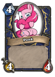 Size: 306x432 | Tagged: safe, artist:no-ink, editor:luxuria, imported from derpibooru, pinkie pie, blizzard entertainment, card, hearthpwny, hearthstone, ponk, warcraft